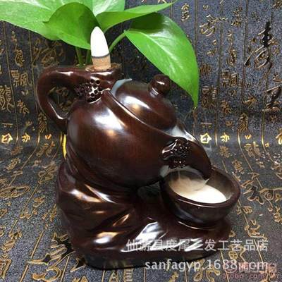 三發(fā)工藝黑檀木質(zhì)茶壺倒流香爐 廠(chǎng)家直銷(xiāo)的禪意之選