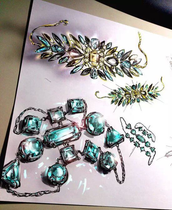 繪盡璀璨，設計瑰寶 一組令人驚艷的珠寶設計手繪草圖
